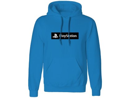 MIKINA S KAPUCÍ UNISEX|PLAYSTATION  BOX LOGO|MODRÁ