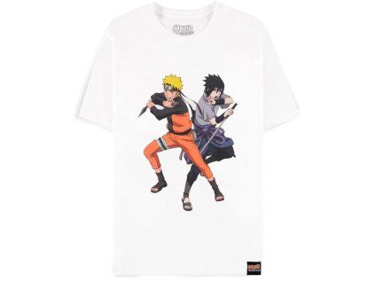 TRIČKO PÁNSKÉ|NARUTO SHIPPUDEN  NINJA DUO|BÍLÉ|VELIKOST (2XL)