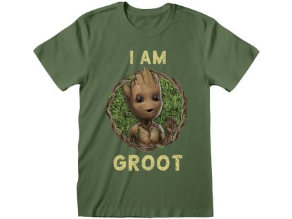 TRIČKO PÁNSKÉ|GUARDIANS OF GALAXY  I AM GROOT BADGE|ZELENÉ