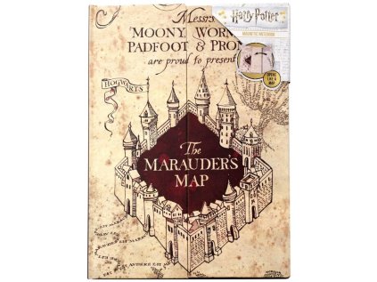 BLOK|ZÁPISNÍK A5|HARRY POTTER  MARAUDERS MAP|14,8 x 21 cm