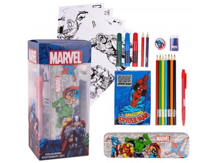 KREATIVNÍ SET9|MARVEL|AVENGERS  OMALOVÁNKY-PASTELKY-PENÁL-BLOK