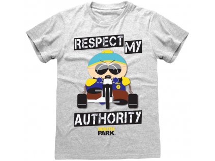 TRIČKO PÁNSKÉ|SOUTH PARK  RESPECT MY AURHORITY|ŠEDÉ