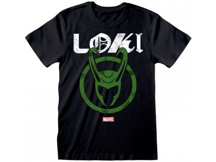 TRIČKO PÁNSKÉ|MARVEL|LOKI  DISTRESSED LOGO|ČERNÉ