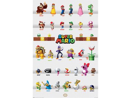 PLAKÁT 61 x 91,5 cm|SUPER MARIO  CHARACTERS PARADE