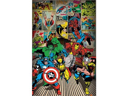 PLAKÁT 61 x 91,5 cm|MARVEL  HERE COME THE HEROES