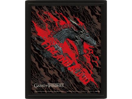 OBRÁZEK 3D|26 x 20 cm  GAME OF THRONES|FIRE AND BLOOD