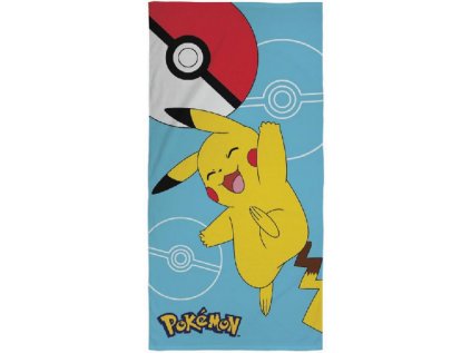 RUČNÍK OSUŠKA|POKÉMON  PIKACHU AND POKÉBALL|70 x 140 cm