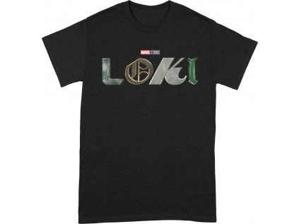 TRIČKO PÁNSKÉ|MARVEL|LOKI  LOGO|ČERNÉ