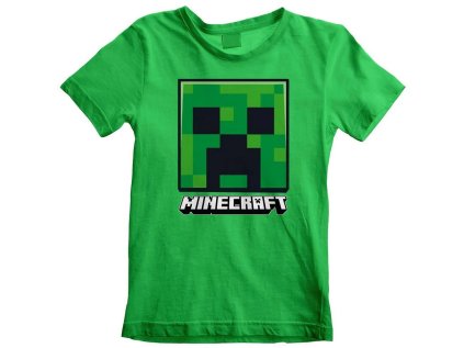 TRIČKO DĚTSKÉ|MINECRAFT  CREEPER FACE|ZELENÉ