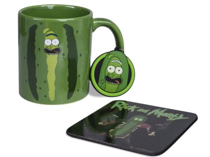 DÁRKOVÝ SET3 HRNEK|RICK AND MORTY  HRNEK-KLÍČENKA-TÁCEK|PICKLE RICK