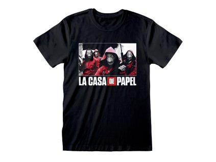 TRIČKO PÁNSKÉ|LA CASA DE PAPEL  PHOTO AND LOGO|ČERNÉ