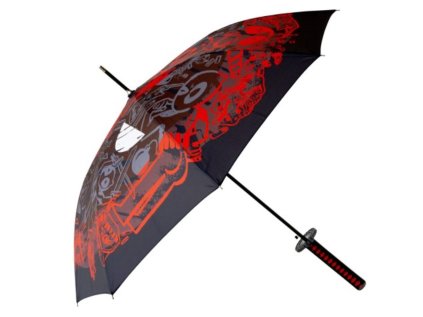 DEŠTNÍK AUTOMATICKÝ|MARVEL  DEADPOOL|FACE IN LOGO|PRŮMĚR 98 cm