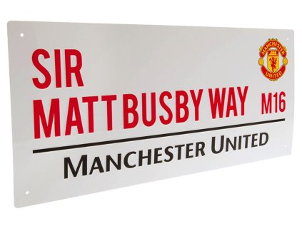 CEDULE NA ZEĎ|MANCHESTER UNITED FC  SIR MATTBUSBY WAY M16|40 x 18 cm