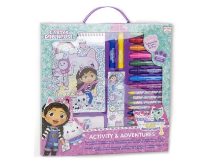 KREATIVNÍ SET6|GABBY'S DOLLHOUSE  OMALOVÁNKY-VOSKOVKY-FIXY-RAZÍTKO