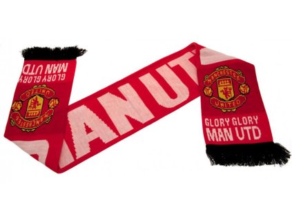ŠÁLA PLETENÁ|MANCHESTER UNITED FC  GLORY GLORY MAN UTD|132 x 19 cm