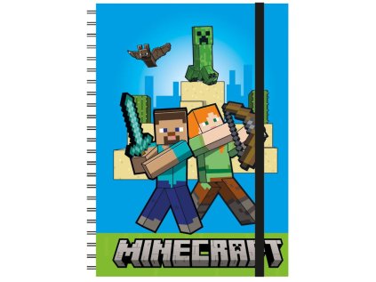 BLOK|ZÁPISNÍK A5|KROUŽKOVÁ VAZBA  MINECRAFT|CHARACTERS