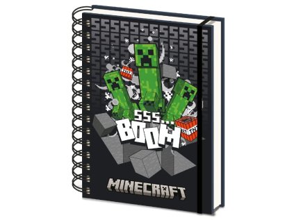 BLOK|ZÁPISNÍK A5|KROUŽKOVÁ VAZBA  MINECRAFT|BOOM