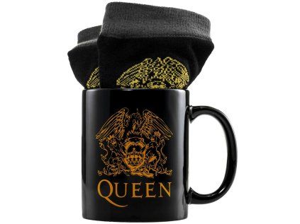 DÁRKOVÝ SET2 HRNEK|QUEEN  LOGO |HRNEK-PONOŽKY