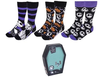 PONOŽKY PÁNSKÉ|SET 3 PÁRŮ|NIGHTMARE  BEFORE CHRISTMAS|MIX|EU 38-45
