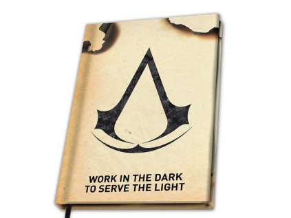 BLOK|ZÁPISNÍK A5|ASSASIN'S CREED  WORK IN THE DARK TO SERVE THE LIGHT