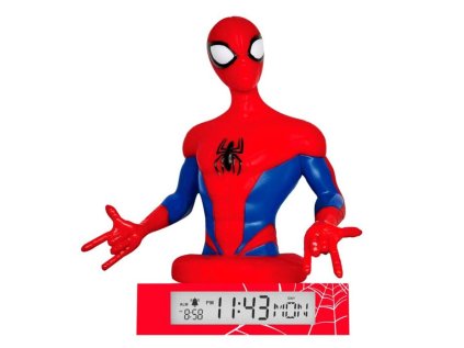 BUDÍK DIGITÁLNÍ STOLNÍ|MARVEL  SPIDERMAN|SVÍTÍCÍ|13 x 23 x 13 cm