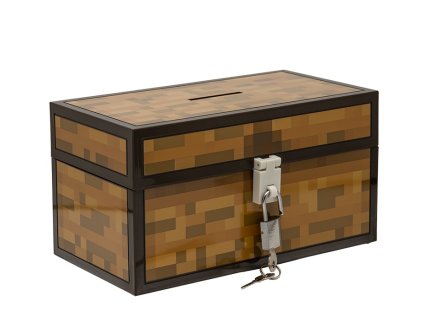 POKLADNIČKA PLASTOVÁ|MINECRAFT  CHEST WITH KEYS|21 x 12 x 10 cm