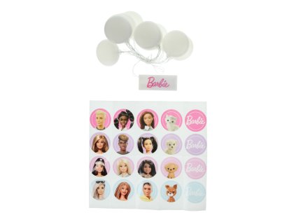 SVĚTÝLKA K ZAVĚŠENÍ|BARBIE  CHARACTERS|SAMOLEPKY|ŘETĚZ 10 KUSŮ