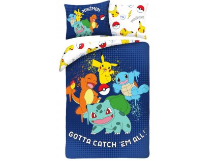 POVLEČENÍ LOŽNÍ|POKÉMON  OBOUSTRANNÉ|SINGLE|CATCH'EM ALL