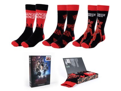 PONOŽKY PÁNSKÉ|SET 3 PÁRŮ|NETFLIX  STRANGER THINGS|VELIKOST EU 38-45