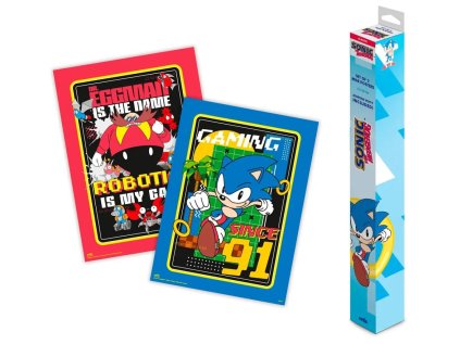 PLAKÁT 38 x 52 cm|SET 2 KUSŮ  SONIC|GAMING