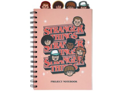 BLOK|ZÁPISNÍK A5|KROUŽKOVÁ VAZBA  STRANGER THINGS|CHARACTERS