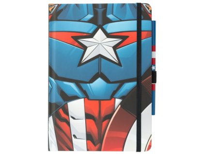 BLOK|ZÁPISNÍK A5|PREMIUM  MARVEL|CAPTAIN AMERICA|UNIFORM