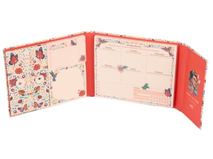 PLÁNOVAČ ROZKLÁDACÍ|FRIDA KAHLO  TÝDENNÍ PLÁNOVAČ|S LEPÍCÍMI PAPÍRKY