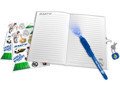 BLOK|ZÁPISNÍK SET3|REAL MADRID FC  BLOK-SVÍTÍCÍ PROPISKA-SAMOLEPKY