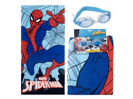 RUČNÍK OSUŠKA SET2|MARVEL  SPIDERMAN|RUČNÍK-PLAVECKÉ BRÝLE