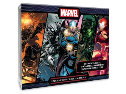 KALENDÁŘ 2026 STOLNÍ TRHACÍ|KOMIKS  MARVEL COMICS (15 x 13 x 4 cm)