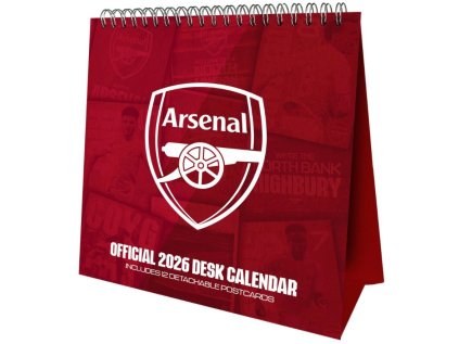 KALENDÁŘ 2026 STOLNÍ|FOTBAL  FC ARSENAL (16 x 17,5 cm)