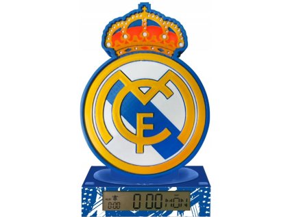 BUDÍK DIGITÁLNÍ STOLNÍ|REAL MADRID  CLUB CREST|SVÍTÍCÍ|VÝŠKA 23 cm
