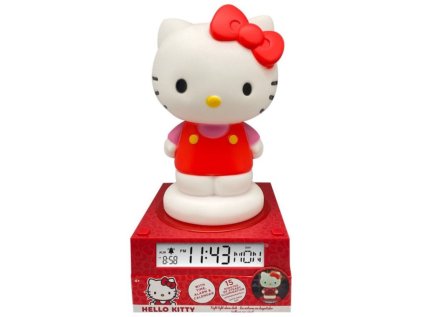 BUDÍK DIGITÁLNÍ STOLNÍ|HELLO KITTY  RED DRESS|SVÍTÍCÍ|VÝŠKA 23 cm