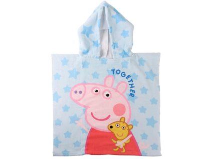 RUČNÍK DĚTSKÝ PONČO|PEPPA PIG  TOGETHER|55 x 110 cm