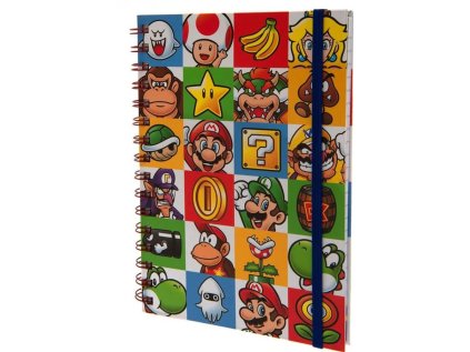 BLOK|ZÁPISNÍK A5|KROUŽKOVÁ VAZBA  SUPER MARIO|ICONS|14,8 x 21 cm