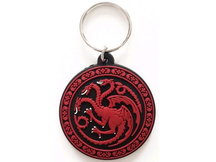 PŘÍVĚSEK NA KLÍČE|PRYŽOVÝ  GAME OF THRONES|TARGARYEN|5 x 6 cm