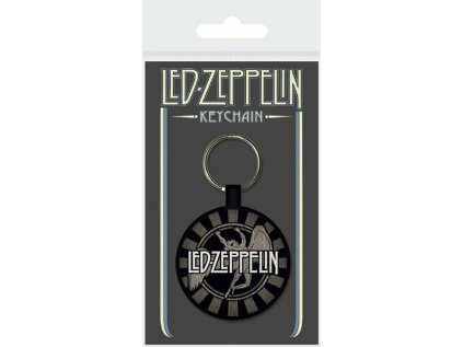 PŘÍVĚSEK NA KLÍČE|TEXTILIE  LED ZEPPELIN|7 x 7 cm