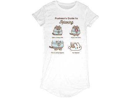 TRIČKO DÁMSKÉ|PUSHEEN  GUIDE TO RELAXING|BÍLÉ
