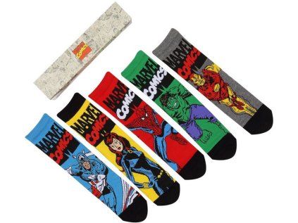 PONOŽKY PÁNSKÉ|SET 5 PÁRŮ  MARVEL|AVENGERS