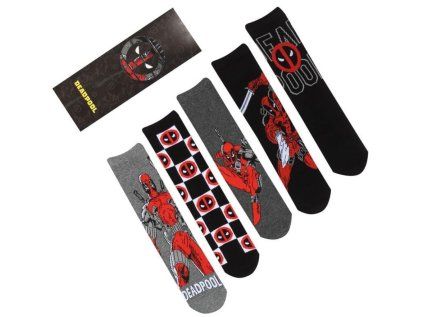 PONOŽKY PÁNSKÉ|SET 5 PÁRŮ  MARVEL|DEADPOOL