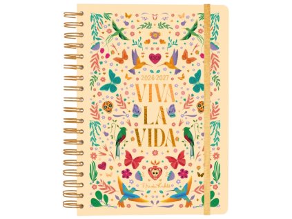 DIÁŘ 2026/2027 A5|FRIDA KAHLO  TÝDENNÍ|KROUŽKOVÁ VAZBA