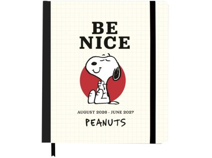 DIÁŘ 2026/2027|SNOOPY|BE NICE  DENNÍ|LEPENÁ VAZBA