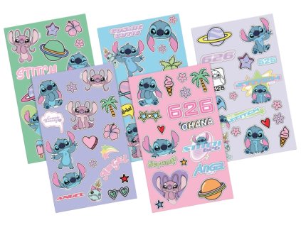 NÁLEPKY SET 5 LISTŮ|DISNEY  LILO & STITCH|OHANA