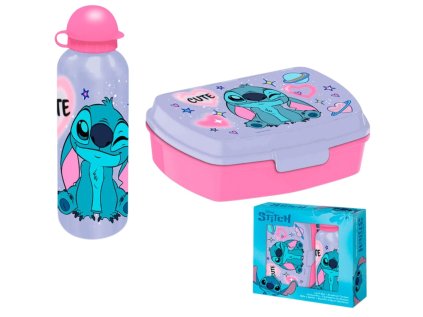BOX NA SVAČINU SET2|LILO & STITCH  LÁHEV 500 ml + SVAČINOVÝ BOX